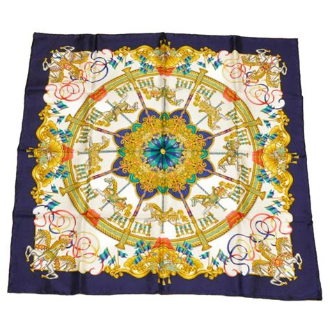 luna park hermes scarf|Luna Park Hermès Scarf 90 cm Silk Jacquard in Blues .